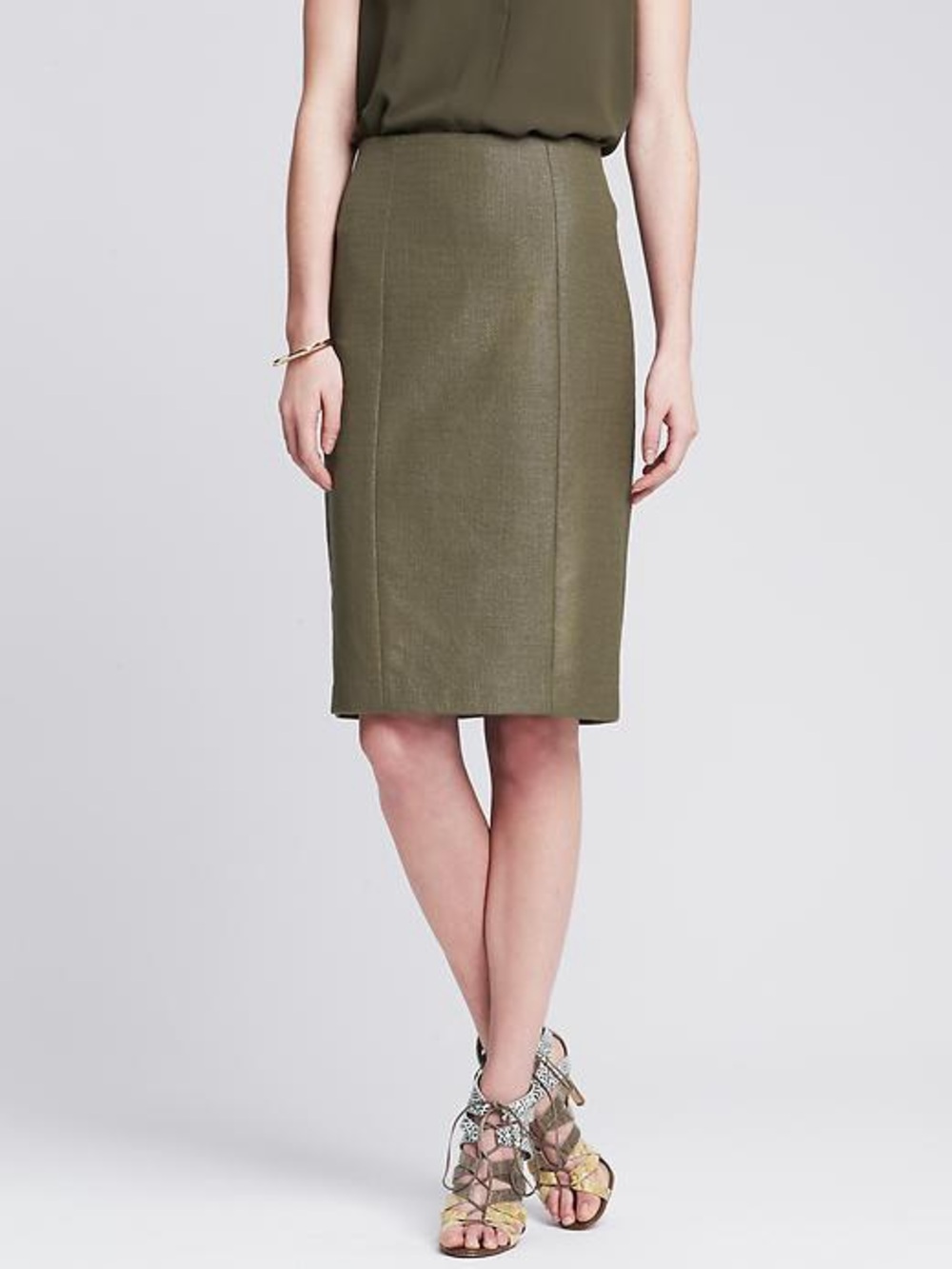 Banana Republic Waxed Tweed Pencil Skirt - NEW - Size 12